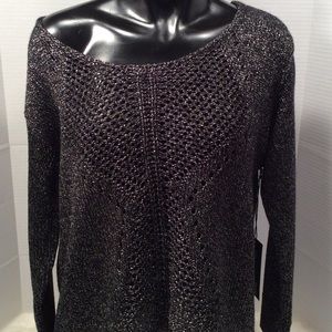 Fock & republic Black Knit sweater metallic string